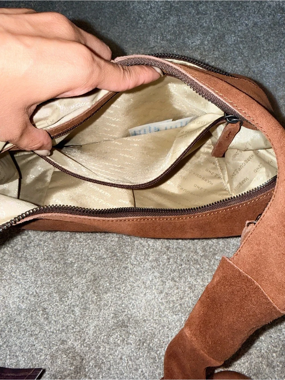 🤎 Harbour 2nd Genuine Suede Leather Hobo Shoulder Bag